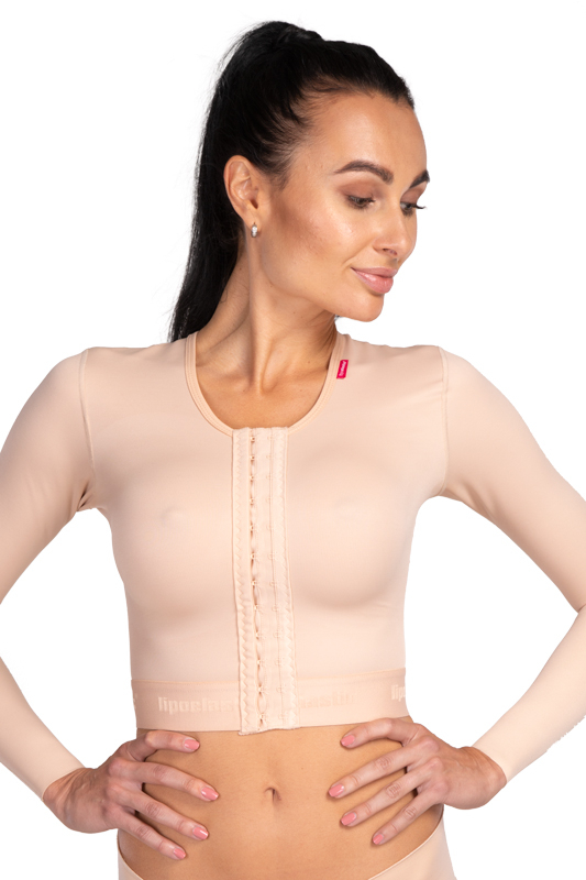 MT smooth Variant | Postoperative Kompressionsweste langärmlig | Ansicht 2 | beige