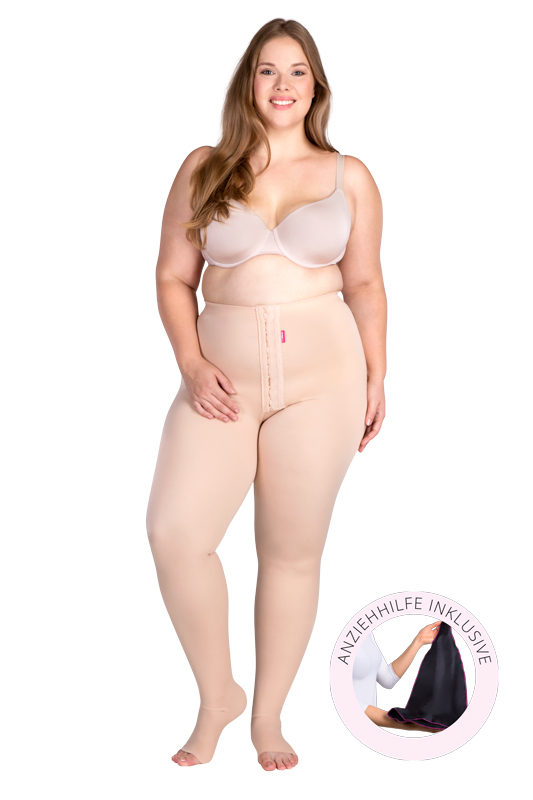 TBfLg Variant | Postoperative Kompressionshose mit Fußteil | Ansicht 1 | beige