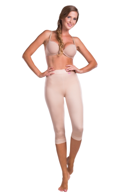 TD leggings | Postoperative Kompressionsleggings unterhalb des Knies | Ansicht 1 | beige