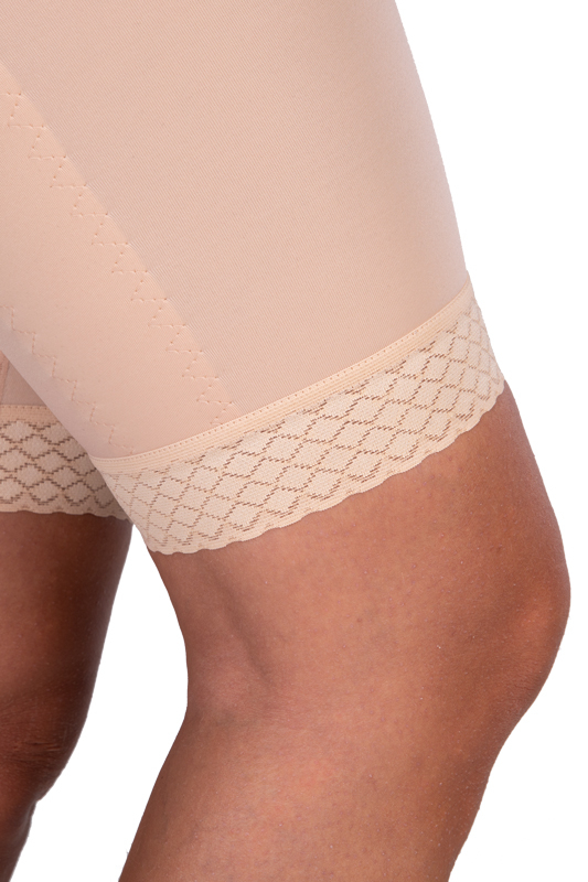 VF body Variant | Postoperativer Kompressionsbody oberhalb des Knies mit höherem Rücken | Ansicht 5 | beige