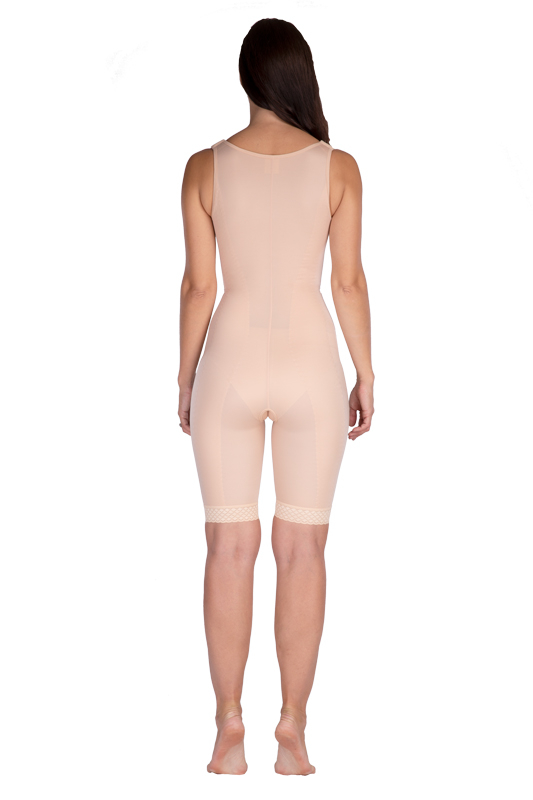 VF body Variant | Postoperativer Kompressionsbody oberhalb des Knies mit höherem Rücken | Ansicht 2 | beige