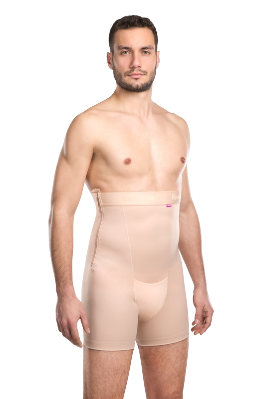 VHmm Comfort | Postoperatives Kompressionsmieder mit Bein für Herren | Ansicht 1 | beige