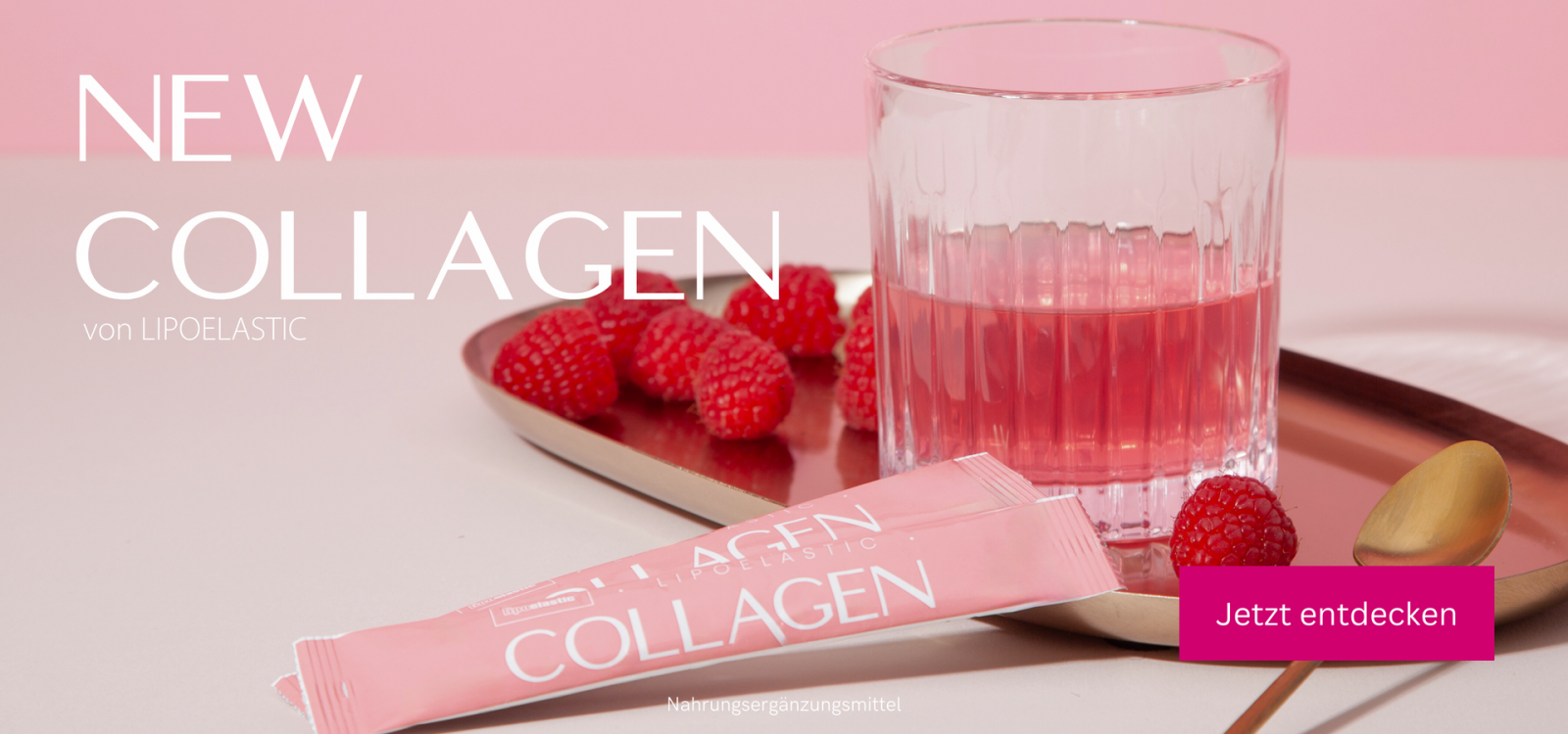 Kollagengetränk LIPOELASTIC Collagen mit Mineralienmix, Vitaminen und Hyaluronsäure 